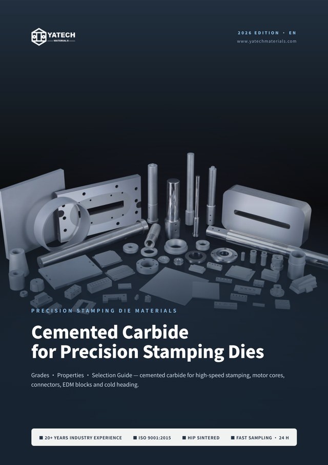 Cover of the YATECH 2026 catalog: Cemented Carbide for Precision Stamping Dies